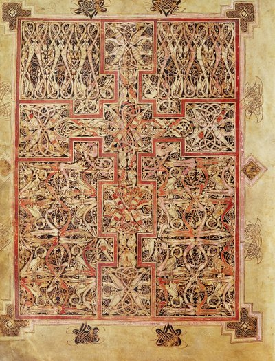 Carpet page, from the Lichfield Gospels, c.720 by English School